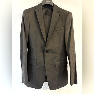 Emporio Armani Shiny Black Skinny Suit - XS